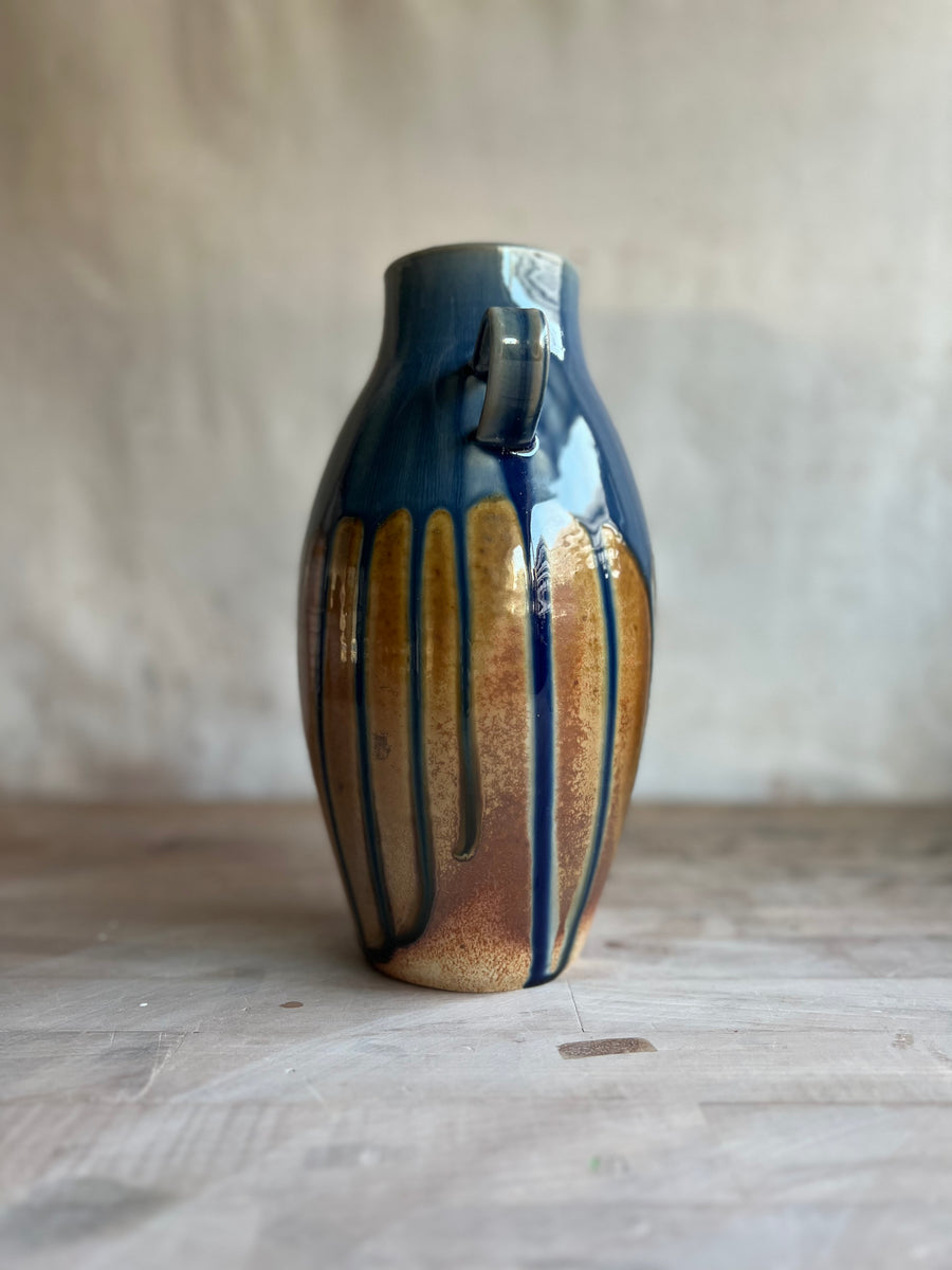 Lapis Woodfire Amphora Vase