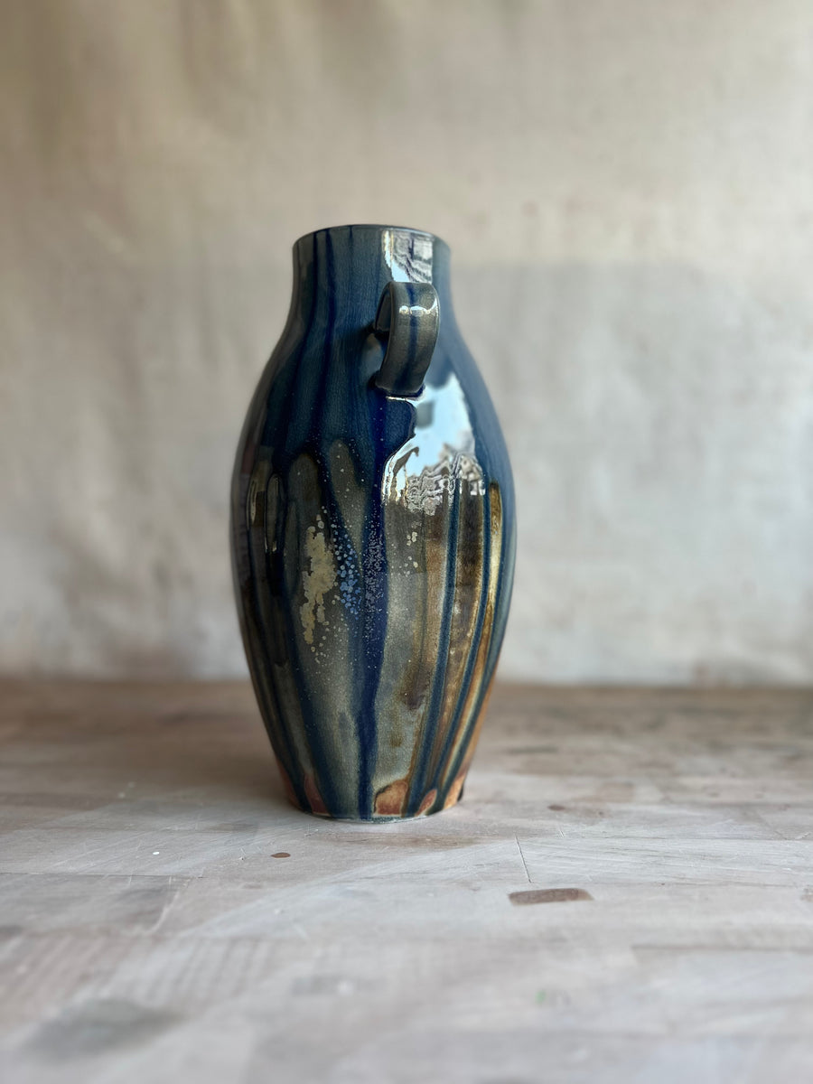 Lapis Woodfire Amphora Vase